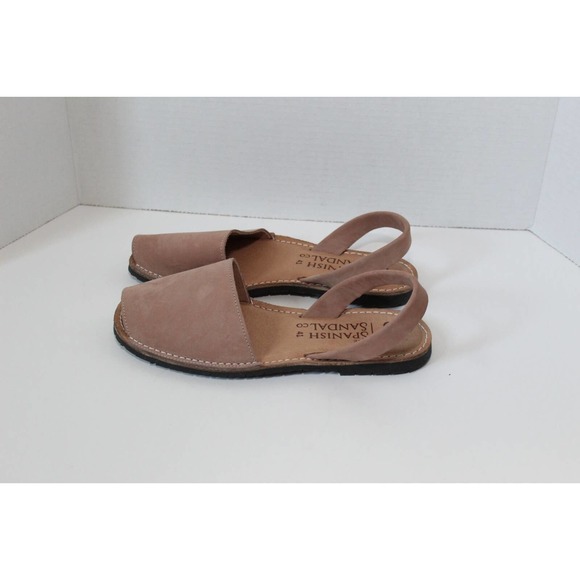 The Spanish Sandal Co. Peep Toe Tan Nubuck Sandals Size 41 US Size 10 H14896 - Picture 4 of 11